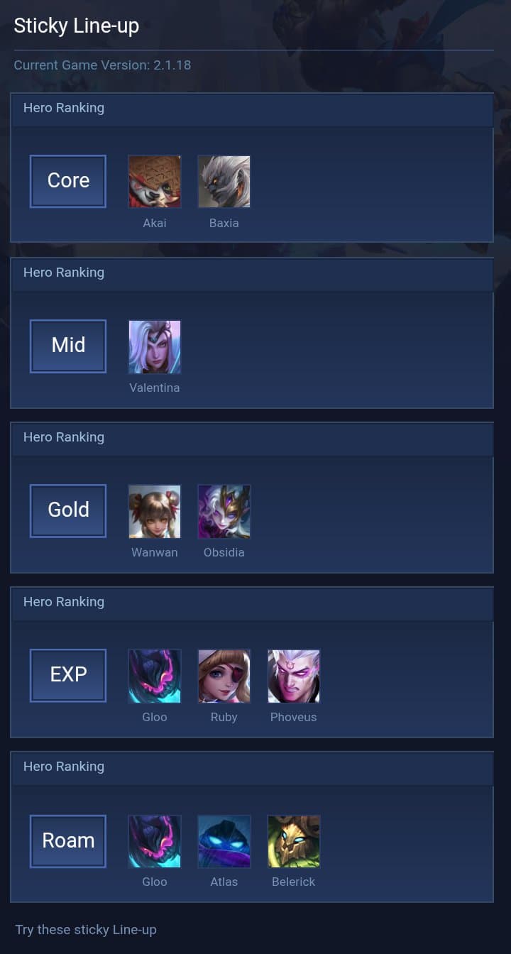Sticky Line-up