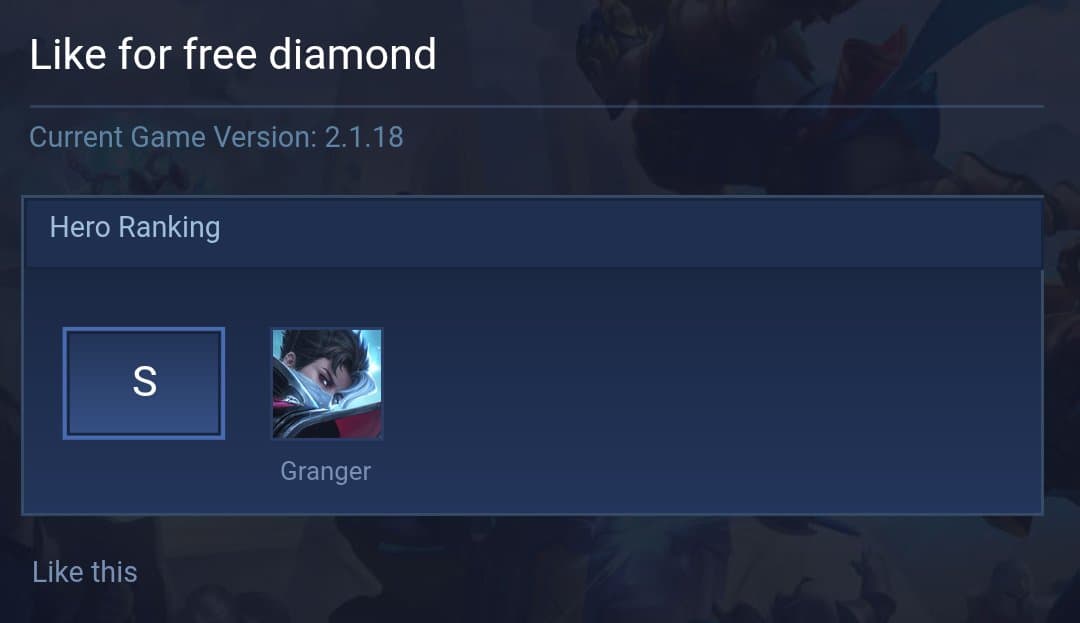 Like for free diamond