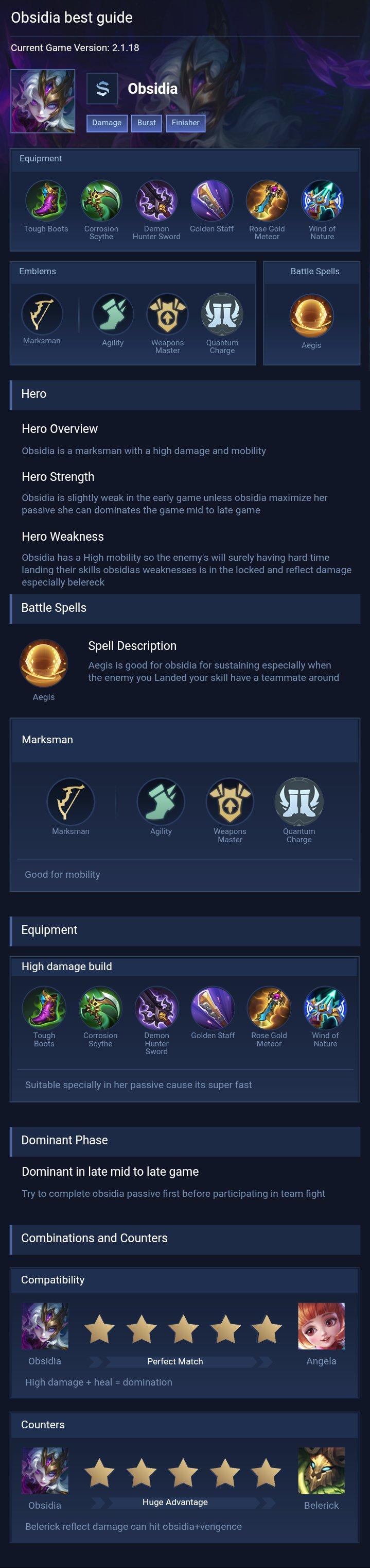 Obsidia best guide