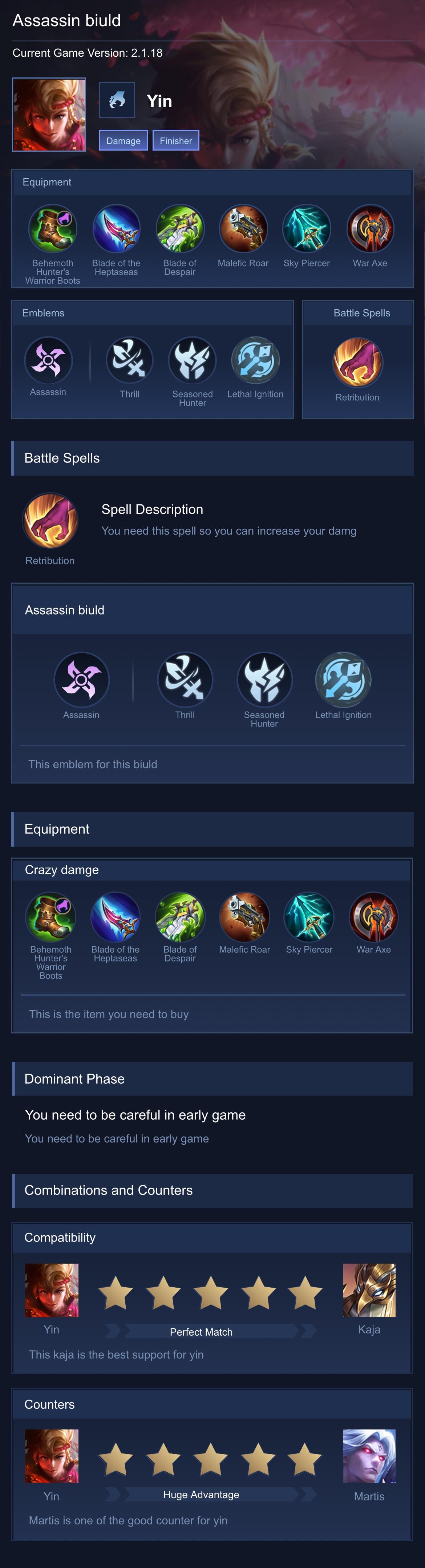 Assassin biuld