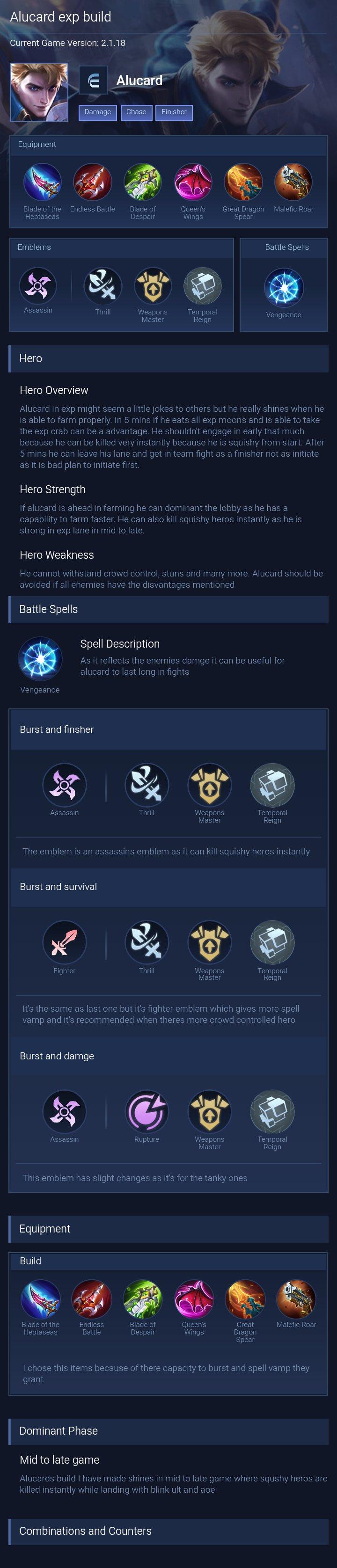 Alucard exp build