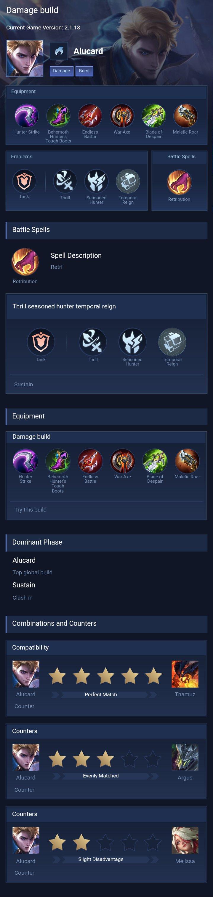 Damage build