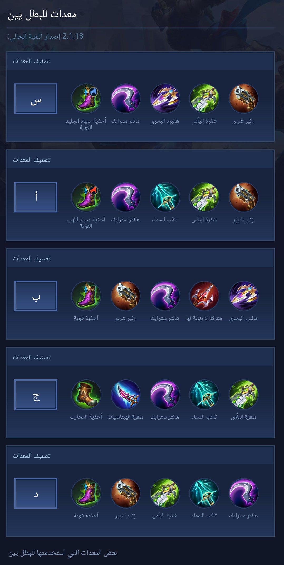 Equipment for the hero Yin