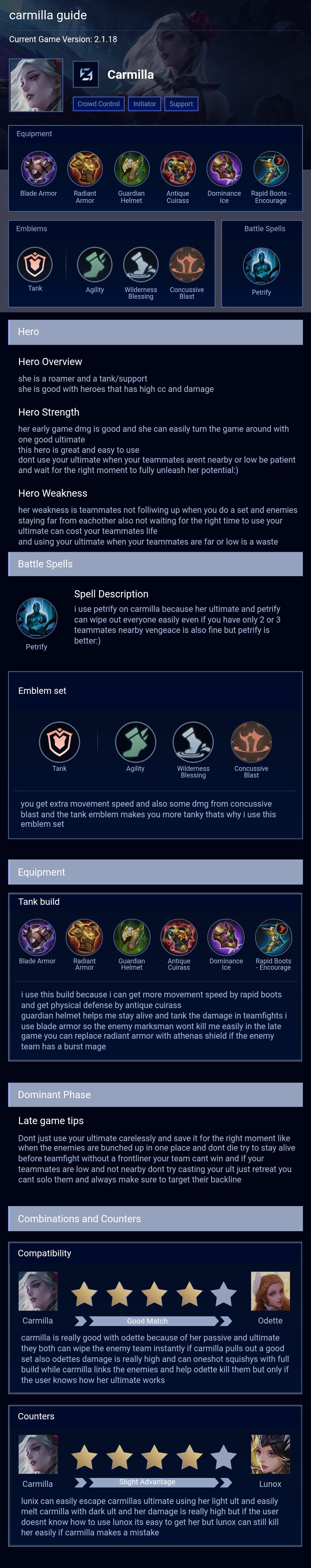 carmilla guide