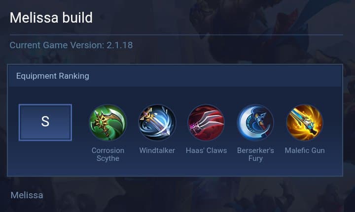Melissa build