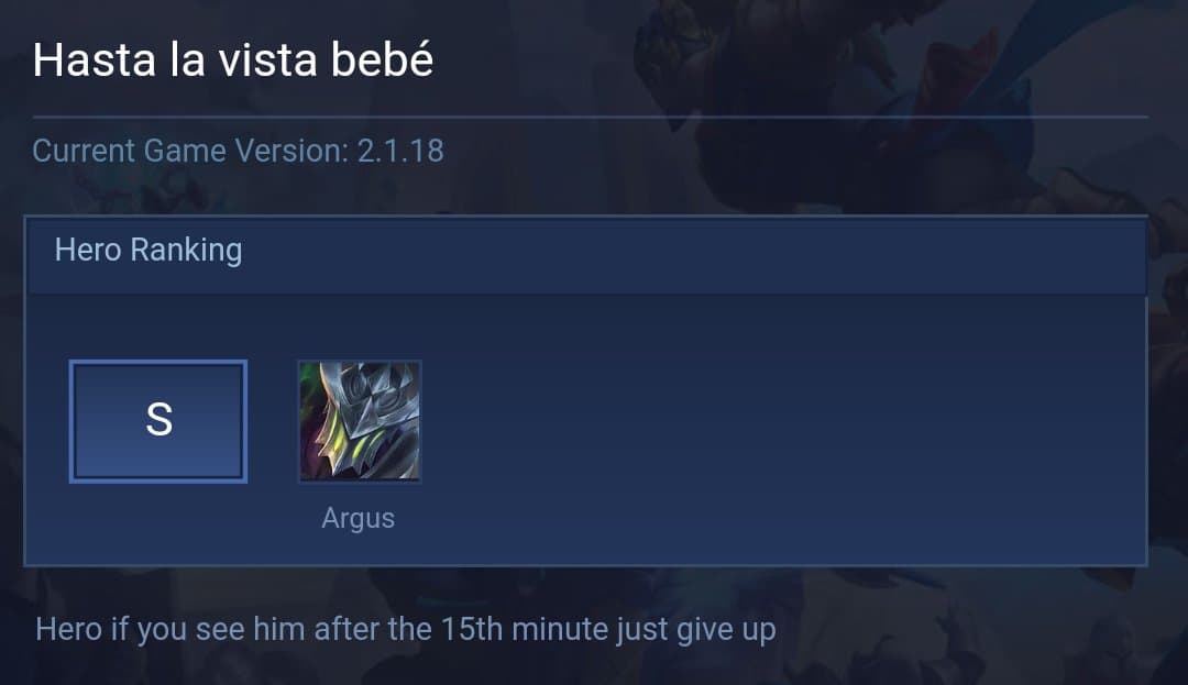 Hasta la vista bebé