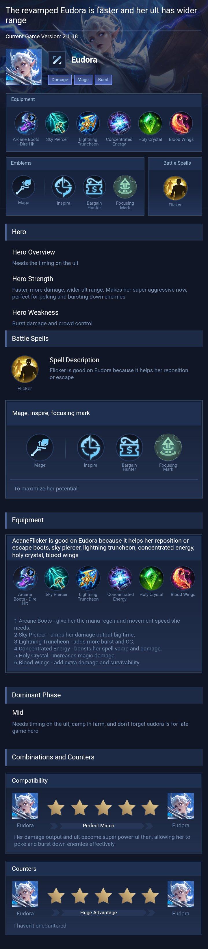 The revamped Eudora is faster and her ult has wider range