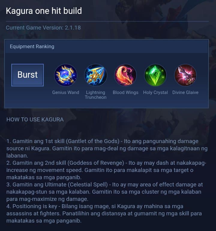Kagura one hit build
