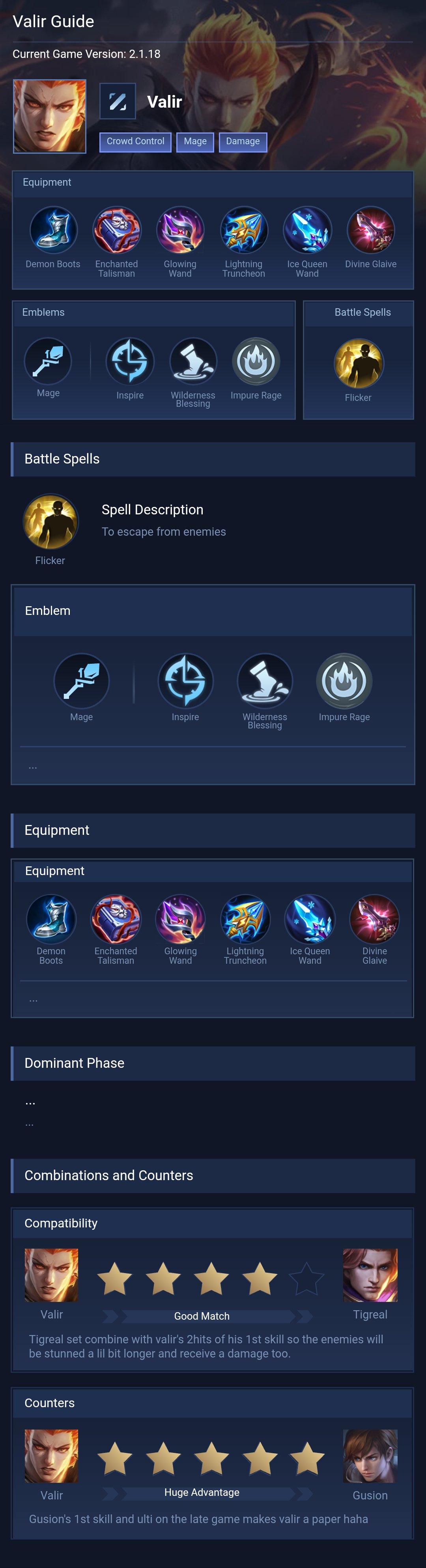 Valir Guide