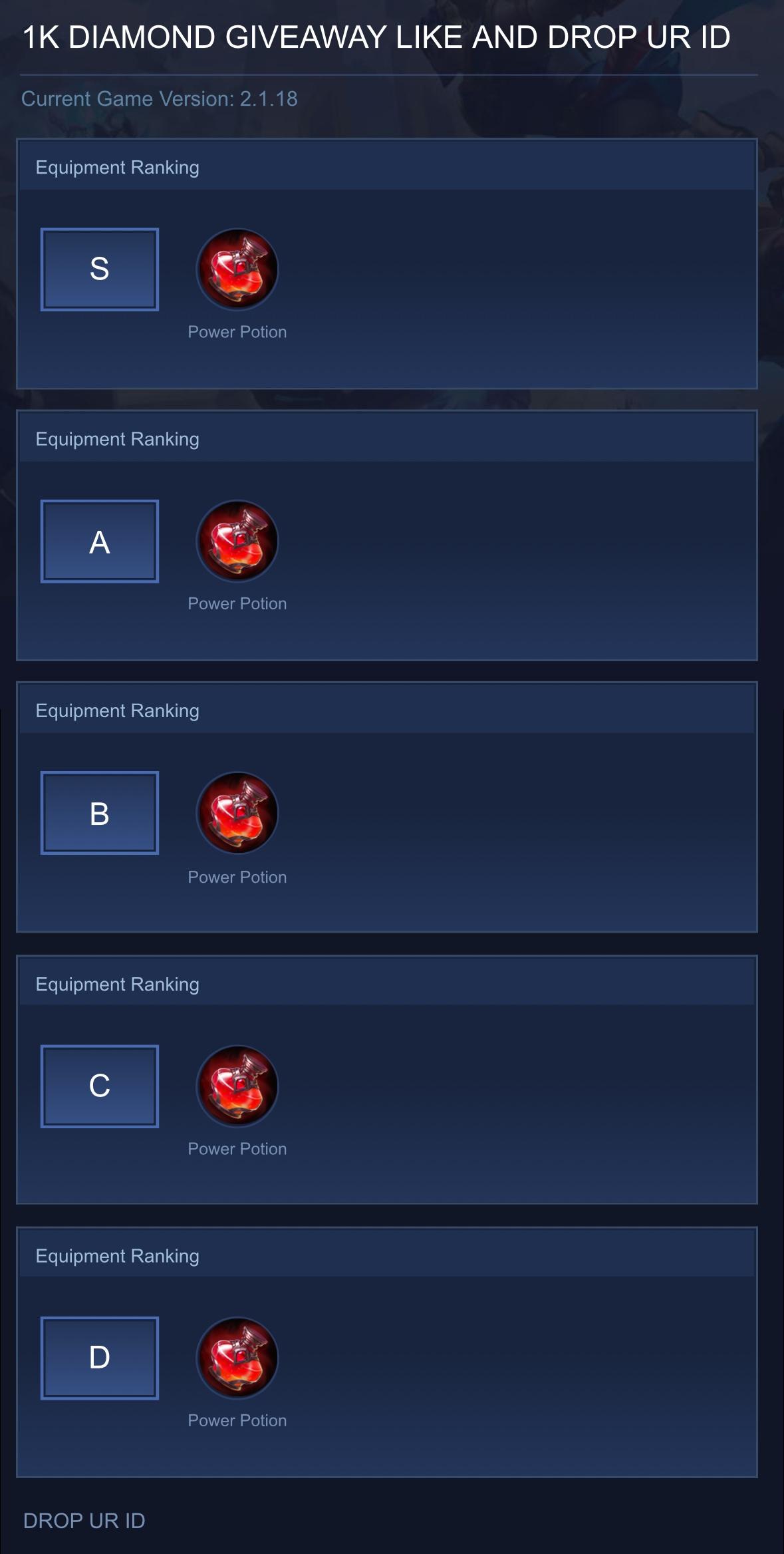 1K DIAMOND GIVEAWAY LIKE AND DROP UR ID