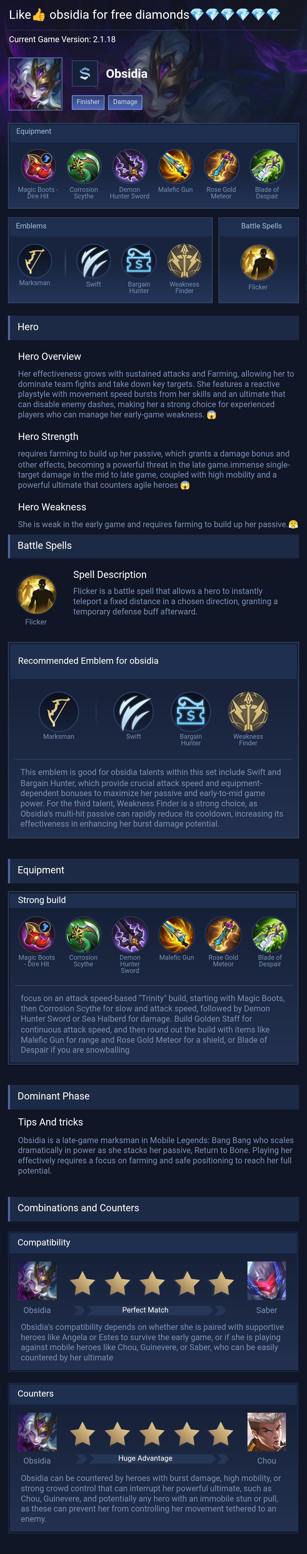 Like👍 obsidia for free diamonds💎💎💎💎💎💎