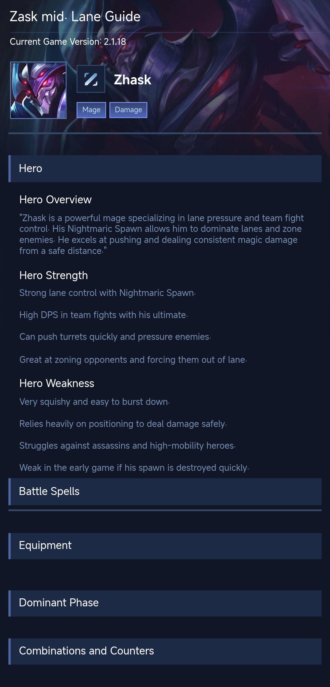 Zask  mid. Lane Guide