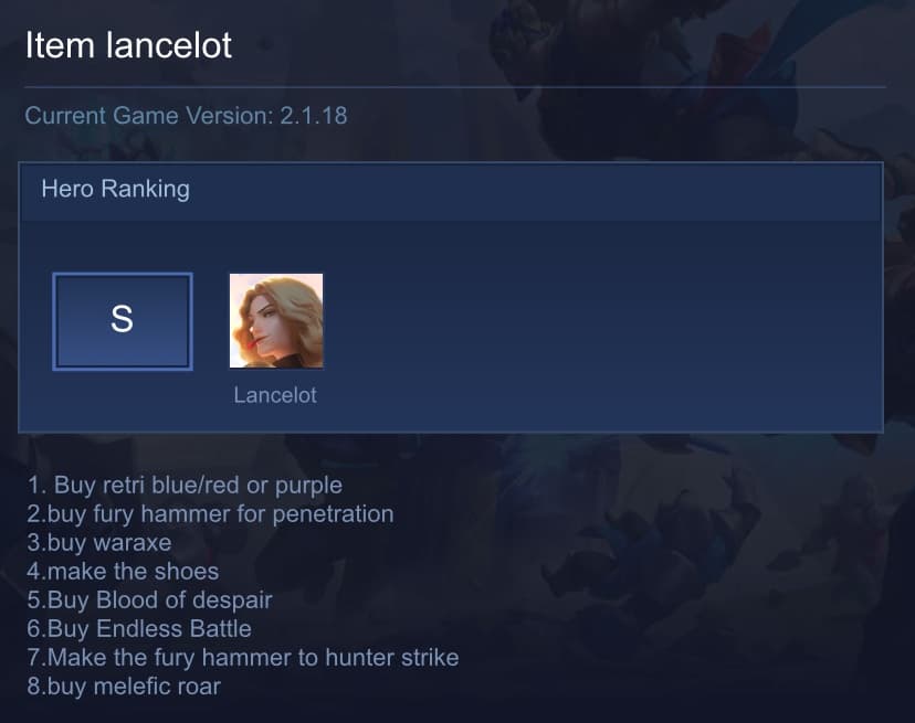 Item lancelot