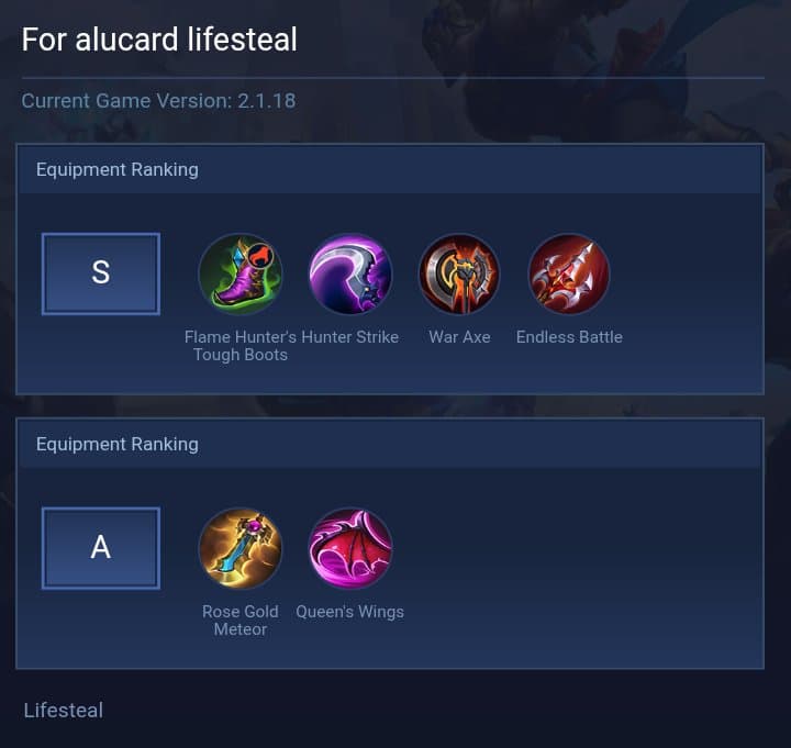 For alucard lifesteal