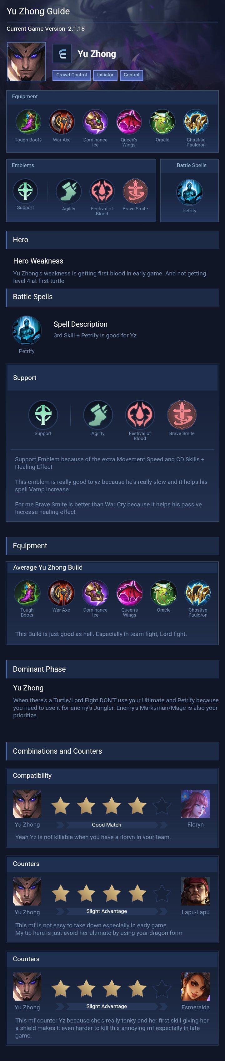 Yu Zhong Guide