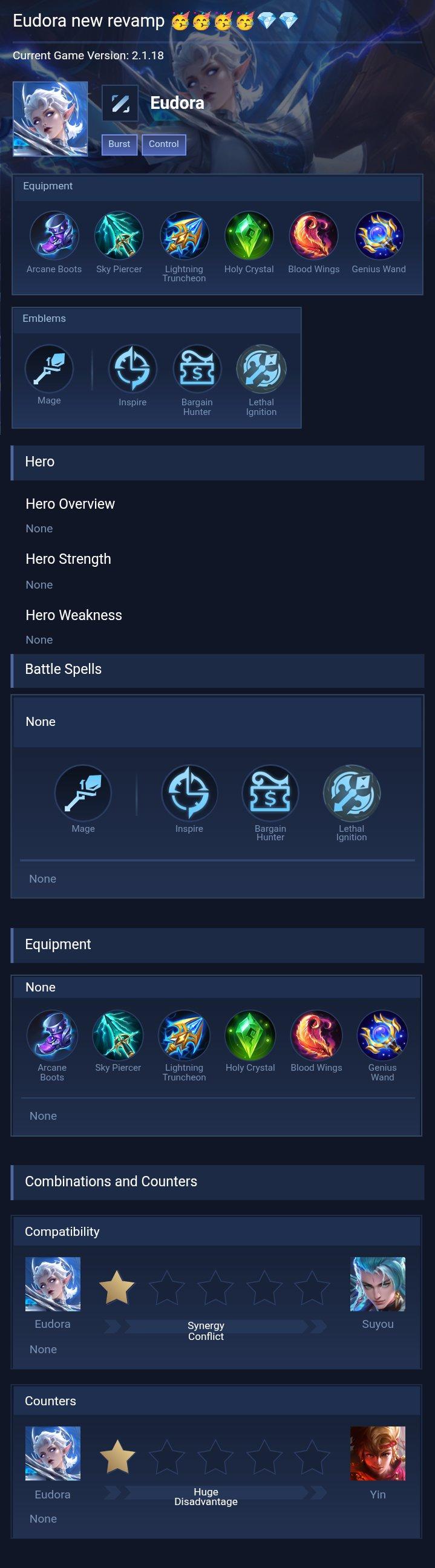 Eudora new revamp 🥳🥳🥳🥳💎💎