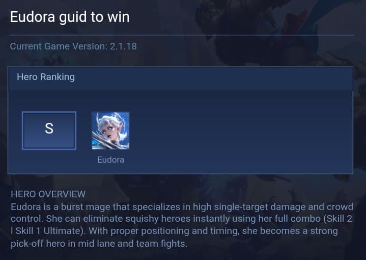 Eudora guid to win