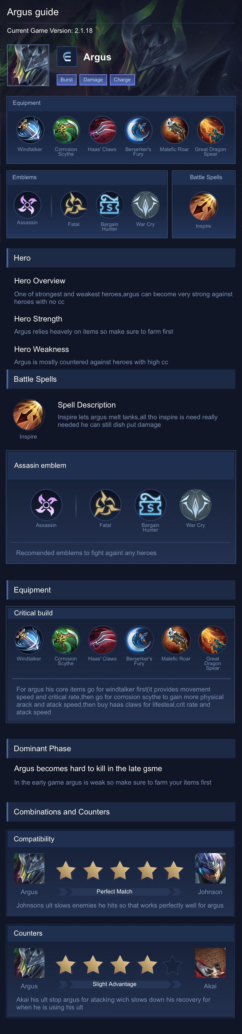 Argus guide