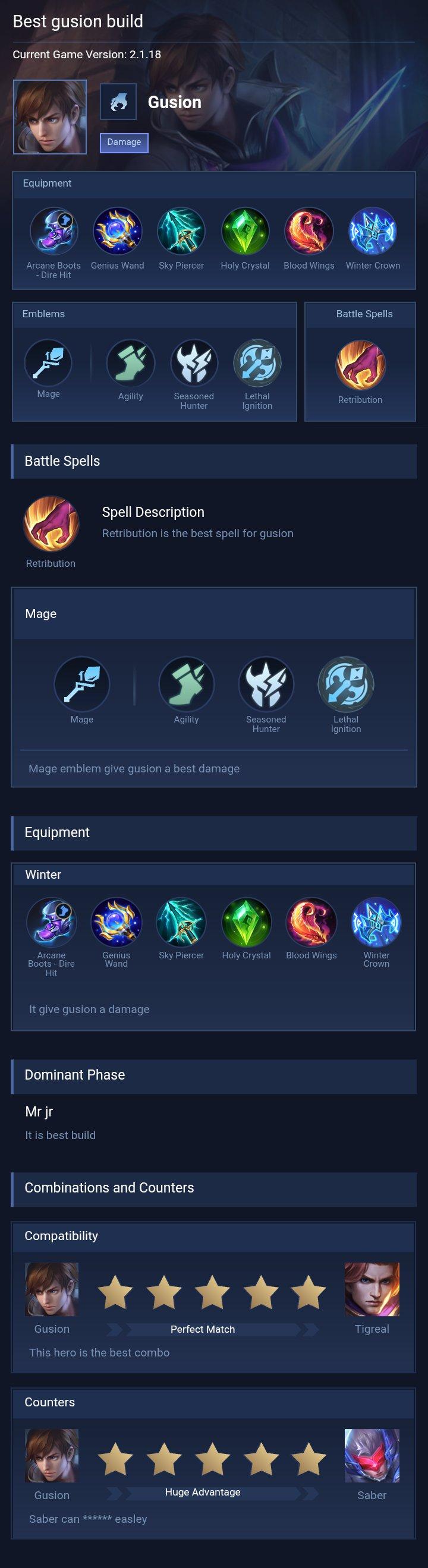 Best gusion build