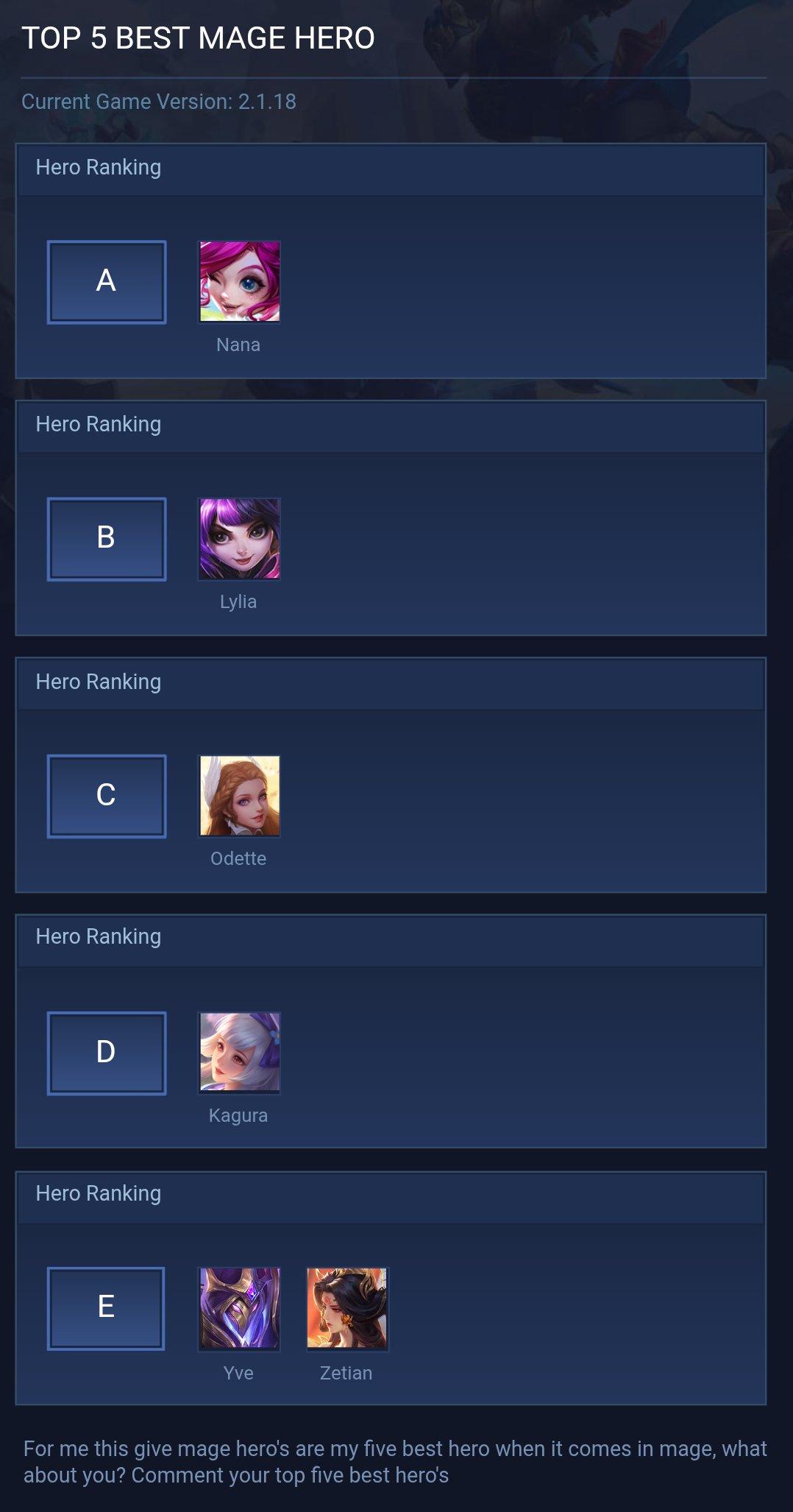 TOP 5 BEST MAGE HERO