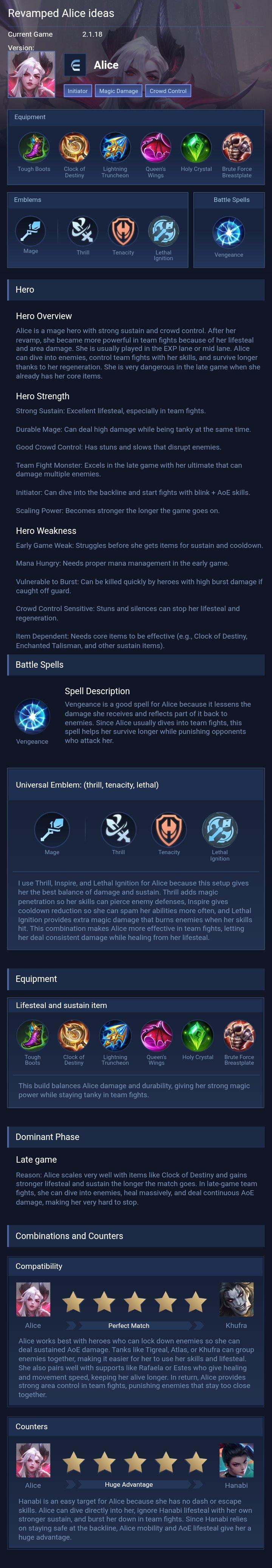 Revamped Alice ideas