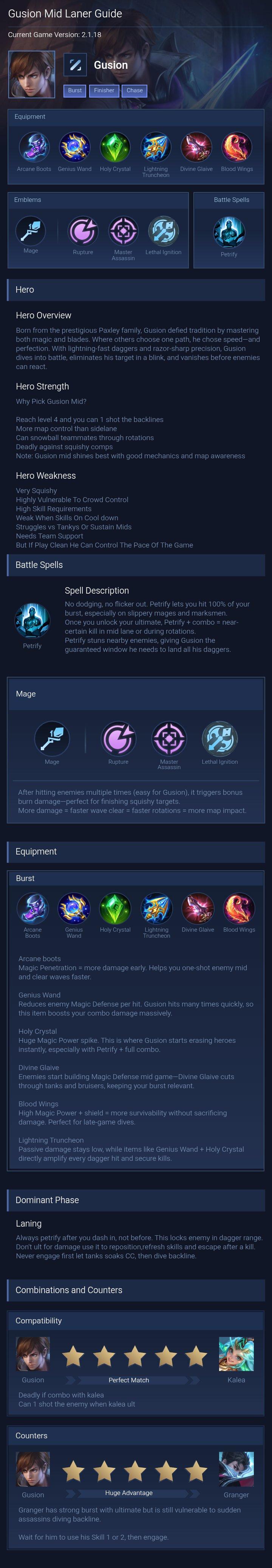 Gusion Mid Laner Guide