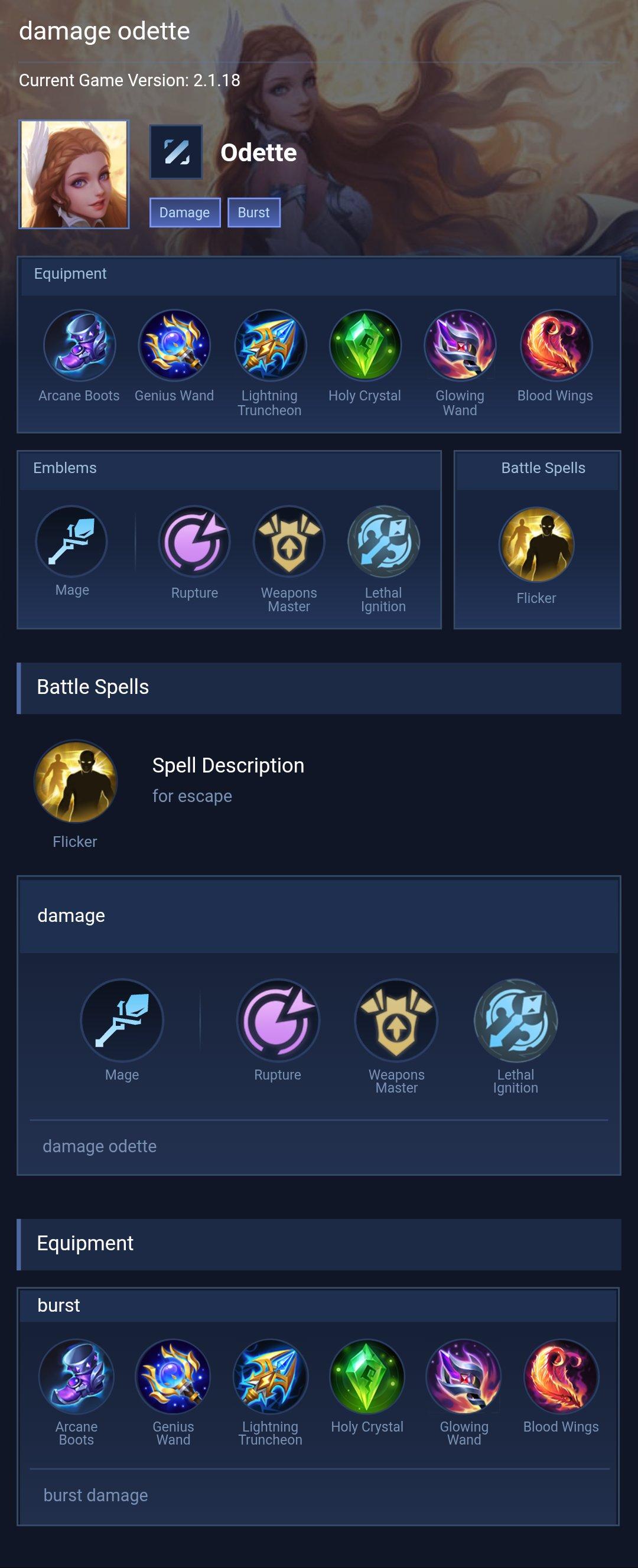 damage odette