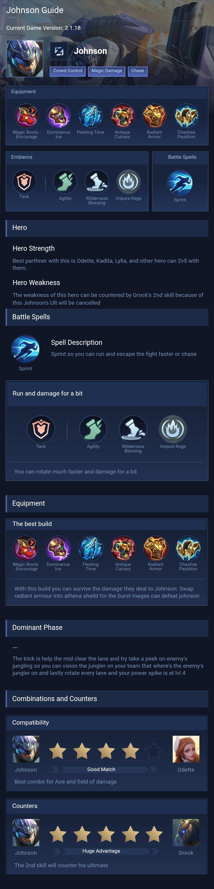 Johnson Guide